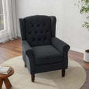 Accent Chair, Upholstered Armchair with Button Tufted High Back & Solid Wood Legs, Comfy Wingback Reading Single Sofa Chair for Small Spaces, Living Room, Bedroom-Blue,1 SEAT by CozyNest Decor