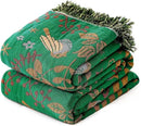 Green Summer Blanket 60''x 80'' Boho Throw Blankets for Couch Bed Chair,100% Cotton Quilts Christmas Warm Soft Blanket Muslin Bed Blankets Farmhouse Decoration by CozyNest Decor