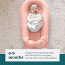 MyBaby 3-in-1 Calming Baby Cushion, Soothing Comfort for Newborns & Infants, Snuggling Sensation, Sound and Vibration, Designed for Safety, Rechargeable & Machine-Washable, by Homedics, Coral by TinyTreasures Baby Boutique
