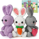 ekaus Crochet Kit for Beginners, Crochet Kit with Step-by-Step Video Tutorials, Crochet DIY Knitting Supplies for Adults Kids, Crochet Rabbits(45%+ Yarn) by TinyTreasures Baby Boutique