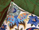Butterfly Floral Decorative Pillow Cover Moth Botanical Flower Pillowcase Couch Hand Embroidered Flowery Outdoor Cushion Chair Suzani Accent Wool 18x18 Inch by CozyNest Decor