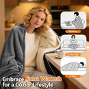 Heated Blanket Throw 50x60, Extra Plush 220GSM Flannel & Sherpa with Child Lock | 6-Level Smart Adaptive Heat & 8Hr Timer | ETL Certified Electric Blanket for Full Body Comfort by CozyNest Decor