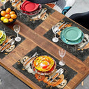 Halloween Pumpkins Spider Web Placemats Set of 4 Black Gray Scary Pumpkin Fall Linen Table Place Mat 12x18 Inch Seasonal Heat Resistant Table Mats for Party Kitchen Dining Decoration by CozyNest Decor