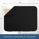 S&T INC. Dish Drying Mat XL, 18” x 24”, Absorbent Microfiber Kitchen Counter Mat, Dish Drying Pad for Dishes, Utensils, Pots and Pans, Extra Large, Black by CozyNest Decor