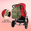 Dikaslon Diaper Bag Backpack with Portable Changing Pad, Pacifier Case and Stroller Straps, Large Unisex Baby Bags for Boys Girls, Multipurpose Travel Back Pack Moms Dads, Green by TinyTreasures Baby Boutique