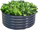 Olle 17" Tall, 42" Round Galvanized Raised Garden Bed Kit,Metal Raised Planter Boxes Outdoor DIY Raised Garden Beds Outdoor for Vegetables,3.5 * 3.5 * 1.4Ft,Midnight Grey by GreenHaven Gardens
