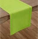 Solino Home Linen Table Runner 120 Inches Long - 100% Pure Linen Lime Green Table Runner 14 x 120 Inch - Classic Hemstitch by CozyNest Decor