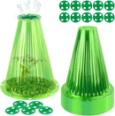 UQM 30 Pack Garden Cloches for Plants, Reusable Bell Plant Protector with Rotary Vent Cover, Garden Protection from Animals Snails Birds Chickens Insect, 9.18" H X 7.56" D (Green) by GreenHaven Gardens