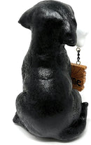 Nature's Mark Black Labrador Retriever Dog Puppy Statue with Welcome Sign Resin Garden Statue Decor 6.7" H by GreenHaven Gardens
