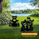 3 Pack Frog Metal Garden Decorative Stakes, Weather Proof Silhouette Statues for Yard, Patio,Outdoor Decor for Frog Lovers and Pet Owners by CozyNest Decor