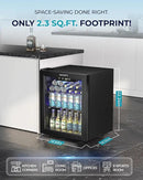 EUHOMY Beverage Refrigerator Cooler - 68 Can Mini Fridge with Glass Door for Soda, Beer, Wine, Small Refrigerator with Digital Temperature Control and Adjustable Shelves for Home Office Bar, 1.7 Cu.ft by CozyNest Decor