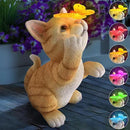 Solar Garden Statue Cat Figurine,Resin Cat Statue Playing Butterfly,Outdoor Decoration for Patio,Balcony,Yard, Lawn-Unique Housewarming Gift for Garden Mom Grandma by CozyNest Decor