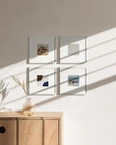 HAUS AND HUES Solid Oak Wood 10”x10”Picture Frames Matted to 5”x5” Set of 4 - White Picture Frames 10 x 10, Square White Frames, 10 x 10 Picture Frames, Photo Gallery Wall Frame Set by CozyNest Decor