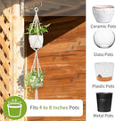 2 Pack Macrame Plant Hanger (49"&72"), Fits 4-8" Pots, 2 Tier+3 Tier Indoor Outdoor Hanging Planter Basket Flower Pot Holder, Boho Home Decor, Ivory (POTS NOT Included) by GreenHaven Gardens