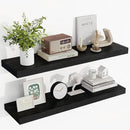36 Inch Floating Shelves, 36"x9.25"x1.5" Inch Deep Floating Shelves for Wall, Wooden Shelves for Bathroom, Bedroom, Living Room, Black by CozyNest Decor