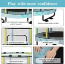 LAMERGE 55" 7-in-1 Round Trampoline for Kids Boys & Girls Ages 1-8, Indoor & Outdoor Trampoline for Fun, Adjustable Height Handrail ＆ Enclosed Safety Net ＆ Durable Designs for Toddlers Children by TinyTreasures Baby Boutique