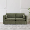 CHITA Small Modular Sectional Fabric Sofa Set, Extra Comfty Loveseat Cloud Couch, FSC Certified Modular Sectional Couch for Living Room, 78 inch Width,2 Seat Modular Sofa, Moss Green by CozyNest Decor