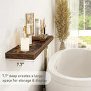 Fun Memories 36 x 8 Inch Floating Shelves for Wall, Farmhouse Bathroom Shelves Set of 2, Wood Wall Shelves 36 Inch Long, 36 x 8 x 1.4 Inch, Rustic Brown by CozyNest Decor