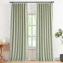 Vision Home Soft Green Pinch Pleated Full Blackout Curtains Linen Blended Room Darkening Curtain Panels 84 inch for Living Room Bedroom Thermal Insulated Pinch Pleat Drapes with Hooks 40" Wx84 Lx2 by CozyNest Decor