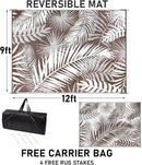 HiiARug Outdoor Rugs 9'x12' for Patios Clearance Brown Reversible Outdoor Rug, Outdoor Plastic Straw Rug RV Camping Rug Large Outdoor Mat for RV, Patio, Backyard, Deck, Picnic, Beach, Trailer, Camping by GreenHaven Gardens
