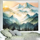 Delur Mountain Tapestry Boho Misty Sunset Forest Tree Tapestry Wall Hanging Sunrise Nature Landscape Psychedelic Headboard for Bedroom Living Room Home Decor (59.1" x 78.7") by CozyNest Decor