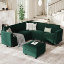 Belffin Modular Sectional Sofa with Storage Seats Velvet L Shaped Corner Couch Convertible Sectional Sofa with Chaise (Green, L Shape-1)… by CozyNest Decor