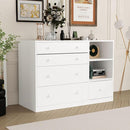 Changing Table Dresser, Baby Classic Nursery Dresser with 5 Drawers and 2 Shelves, Multi-Functional Baby Changing Table, Diaper Changing Station for Children's Room, White by TinyTreasures Baby Boutique