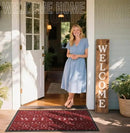 Yimobra Welcome Mat Outdoor Indoor, All-Season Waterproof Front Door Mat Outside Entrance, All-Weather Heavy Duty Non-Slip Doormat, Low Profile Porch Patio Entrance Mats, 47x32, Red by CozyNest Decor