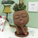 Face Flower Pots Head Planter, Cute Resin Planters for Indoor Outdoor Plants, Macetas para Plantas Funny Head Plant Pot by CozyNest Decor
