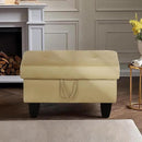 Ottoman Rectangular Storage Ottoman Bench, Flannel Footrest Stool Footstool with Lid for Living Room, Bedroom, Entryway, Light Brown, 28.5"x19"x17.5" by CozyNest Decor