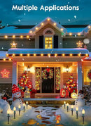 Brightown Frosted C9 LED Christmas Lights Outdoor, 32Ft Pathway Lights with 25 LED Bulbs, Warm White by GreenHaven Gardens