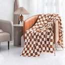 LOMAO Throw Blankets Flannel Blanket with Checkerboard Grid Pattern Soft Throw Blanket for Couch, Bed, Sofa Luxurious Warm and Cozy for All Seasons (Maple Brown, 50"x60") by CozyNest Decor
