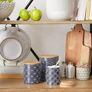 DII Kitchen Ceramics Collection, Canister Set, Mixed Print, Nautical Blue, 3 Piece by CozyNest Decor