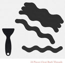 Patented Anti Slip Shower Stickers 24 PCS Safety Bathtub Strips Adhesive Decals with Premium Scraper for Bath Tub Shower Stairs Ladders Boats (Black) by TinyTreasures Baby Boutique