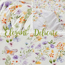 Brandream Wildflower Butterfly Crib Bedding Sets for Girls Nursery Set 3-Piece Farmhouse Quilt Comforter Set, Baby or Toddler Fitted Sheet, Double Crib Skirt, Cotton by TinyTreasures Baby Boutique