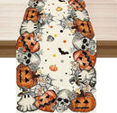 XCHI Spooky Skeleton Ghost Pumpkin Halloween Table Runner Party Table Decoration for Home Kitchen Dining Holiday Decor 13x108 Inch by CozyNest Decor