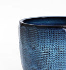 LuxenHome 15.5" Dia Large Ceramic Pots for Plants, Ocean Blue Glazed Planters for Outdoor Plants, Round Indoor Flower Pots with Drainage Hole and Rubber Plug for Home Garden Patio by CozyNest Decor