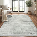 5x7 Area Rugs for Lliving Room Bedroom, Abstract Washable Rugs with Non-Slip Backing, Stain Resistant Thin Carpet for Dorm Dining Room Table Nursery Indoor Home Office-Gray by TinyTreasures Baby Boutique