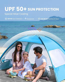OutdoorMaster Beach Tent for 3/4 Person - Easy Setup Sun Shade Shelter, Portable Beach Shade Sun Canopy with UPF 50+ UV Protection, Removable Skylight Family Size by TinyTreasures Baby Boutique