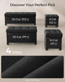 SONGMICS Storage Ottoman, Small Ottoman Foot Rest with Legs, 15 x 15 x 15.7 Inches Foot Stool, Load up to 660 lb, for Living Room, Bedroom, Dorm, Ink Black ULSF014B01 by CozyNest Decor