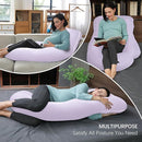 MOON PARK Pregnancy Pillows for Sleeping - U Shaped Full Body Maternity Pillow with Removable Cover - Support for Back, Legs, Belly, HIPS - 65 Inch - Purple - Cooling Cover by TinyTreasures Baby Boutique