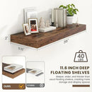 Deep Floating Shelves for Wall | 36 Inch Wide x 12 Inch Deep Floating Shelves | 36W x 12D Rustic Wood Wide Wall Shelves | Bookshelf Laundry Shelf TV Shelf by CozyNest Decor