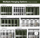 Long Blackout Curtains 108 Inch Long 2 Panels, Back Tab Pleated Look Drapes for Track System with Hooks, Noise Reducing Spring Blackout Winodw Curtains for Living Room 50x108-Loden/Olive Green by CozyNest Decor