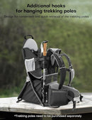 besrey Baby Backpack Carrier, Toddler Hiking Backpack with Safety 3-Height Seat, Adjustable Straps&Waist Belt, Foldable Frame Lightweight Large Capacity Child Carrier for Hiking (Black/Grey) by TinyTreasures Baby Boutique