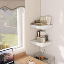 Fun Memories 12 Inch Floating Shelf, Rustic Wood Wall Shelves for Wall Decor & Storage, 12 x 12 Floating Shelf for Living Room, Bathroom, Bedroom, White, Set of 2 by CozyNest Decor