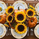 Whaline 4Pcs Round Sunflower Placemats Spring Summer Flower Embroidered Place Mats Floral Dinner Table Mats for Home Holiday Birthday Baby Shower Party Decor by CozyNest Decor