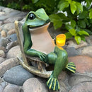 Frog Solar Lights Outdoor Garden Mini Frog Figurines Decor for Patio Yard Lawn Ornament Solar Garden Miniature Frog Decor Gift for Women Mother's Day Birthday Housewarming Gifts by CozyNest Decor