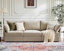 102.6" Modular Sectional Sofa, Oversized 3-Seater Couch with Removable Beige Chenille Fabric Cover, Deep Seat & High Backrest for Living Room, Office & Apartment by CozyNest Decor