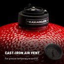 Kamado Joe Joe Jr 13.5-inch Portable Ceramic Charcoal Grill with Grill Stand, Stainless Steel Cooking Grate, Heat Deflectors and Ash Tool in Red, Model KJ13RH by GreenHaven Gardens
