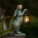 MININOVA Garden Statues Rabbit with Solar Lantern Outdoor Bunny Figurines Decorations for Patio Yard Lawn Ornaments Gifts for Birthday Easter Housewarming by GreenHaven Gardens